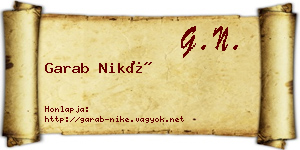 Garab Niké névjegykártya